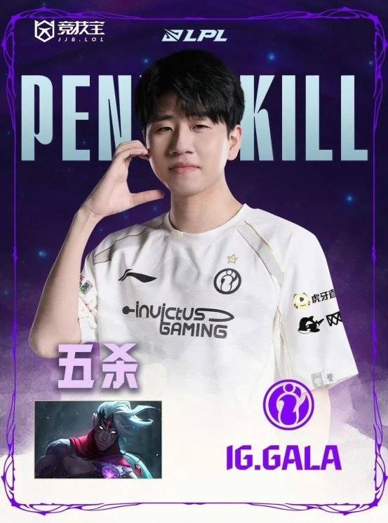 LOL： gala成LPL历史五杀王